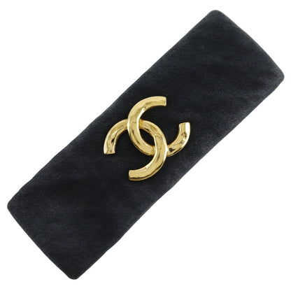 CHANEL Valletta Suede, Plated Gold black COCO Mark Women