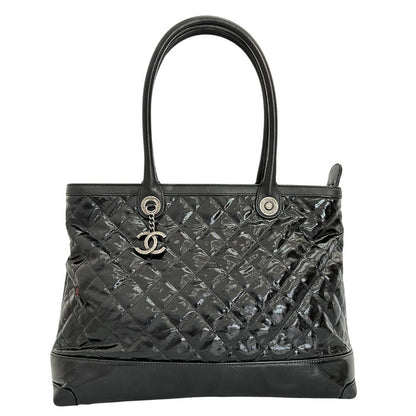 CHANEL Tote Bag Patent leather black Cambon Matrasse Women