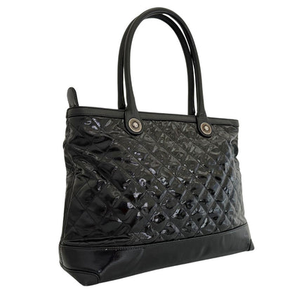 CHANEL Tote Bag Patent leather black Cambon Matrasse Women