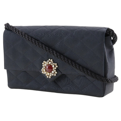 CHANEL Shoulder Bag Satin black Women