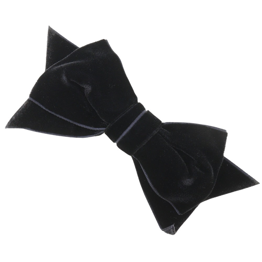 CHANEL Brooch Velor black ribbon Women