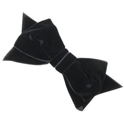 CHANEL Brooch Velor black ribbon Women
