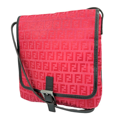 FENDI Shoulder Bag 8BT052 Canvas, leather Red Zucca Women