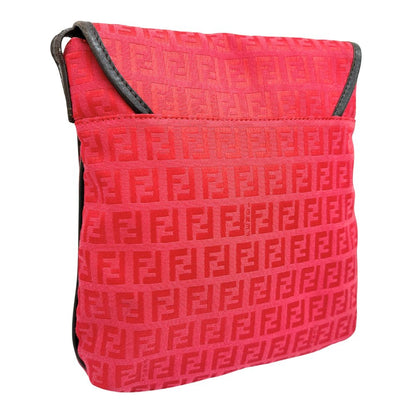 FENDI Shoulder Bag 8BT052 Canvas, leather Red Zucca Women