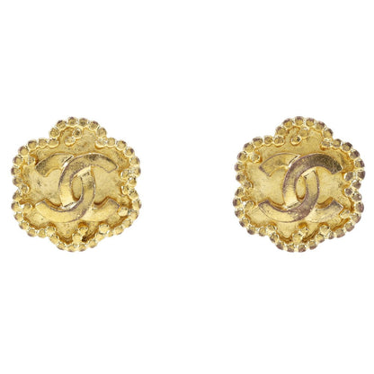 CHANEL Earring Plated Gold gold vintage Women