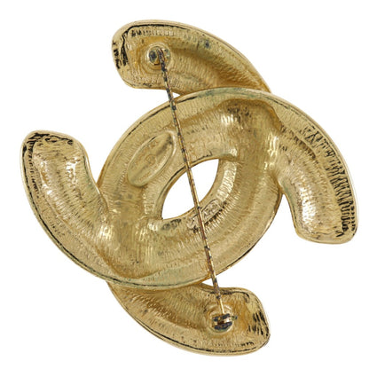 CHANEL Brooch Plated Gold gold Matrasse COCO Mark Women