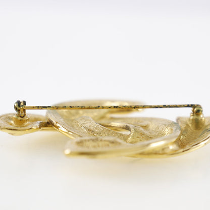 CHANEL Brooch Plated Gold gold Matrasse COCO Mark Women