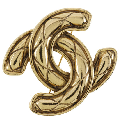 CHANEL Brooch Plated Gold gold Matrasse COCO Mark Women