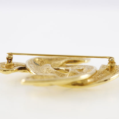 CHANEL Brooch Plated Gold gold Matrasse COCO Mark Women