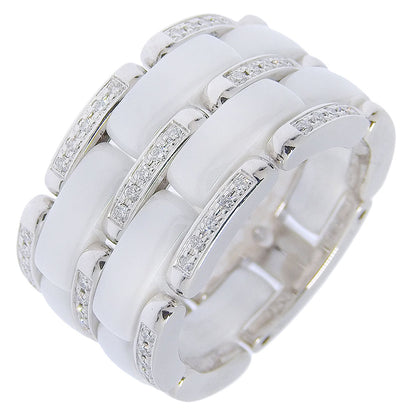 CHANEL Ring 18k white gold, white ceramic, diamond Silver Ultra Collection Large Women
