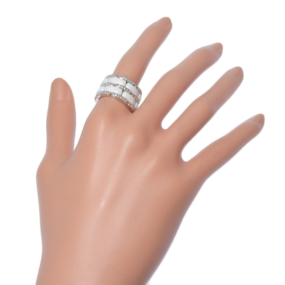 CHANEL Ring 18k white gold, white ceramic, diamond Silver Ultra Collection Large Women