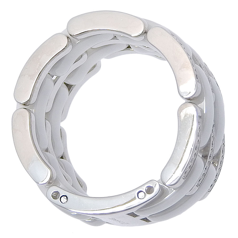 CHANEL Ring 18k white gold, white ceramic, diamond Silver Ultra Collection Large Women