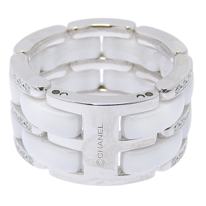 CHANEL Ring 18k white gold, white ceramic, diamond Silver Ultra Collection Large Women
