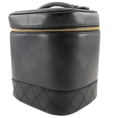 CHANEL Pouch lambskin black Handbag Vanity