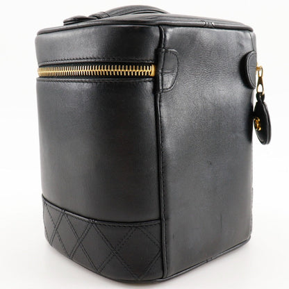 CHANEL Pouch lambskin black Handbag Vanity