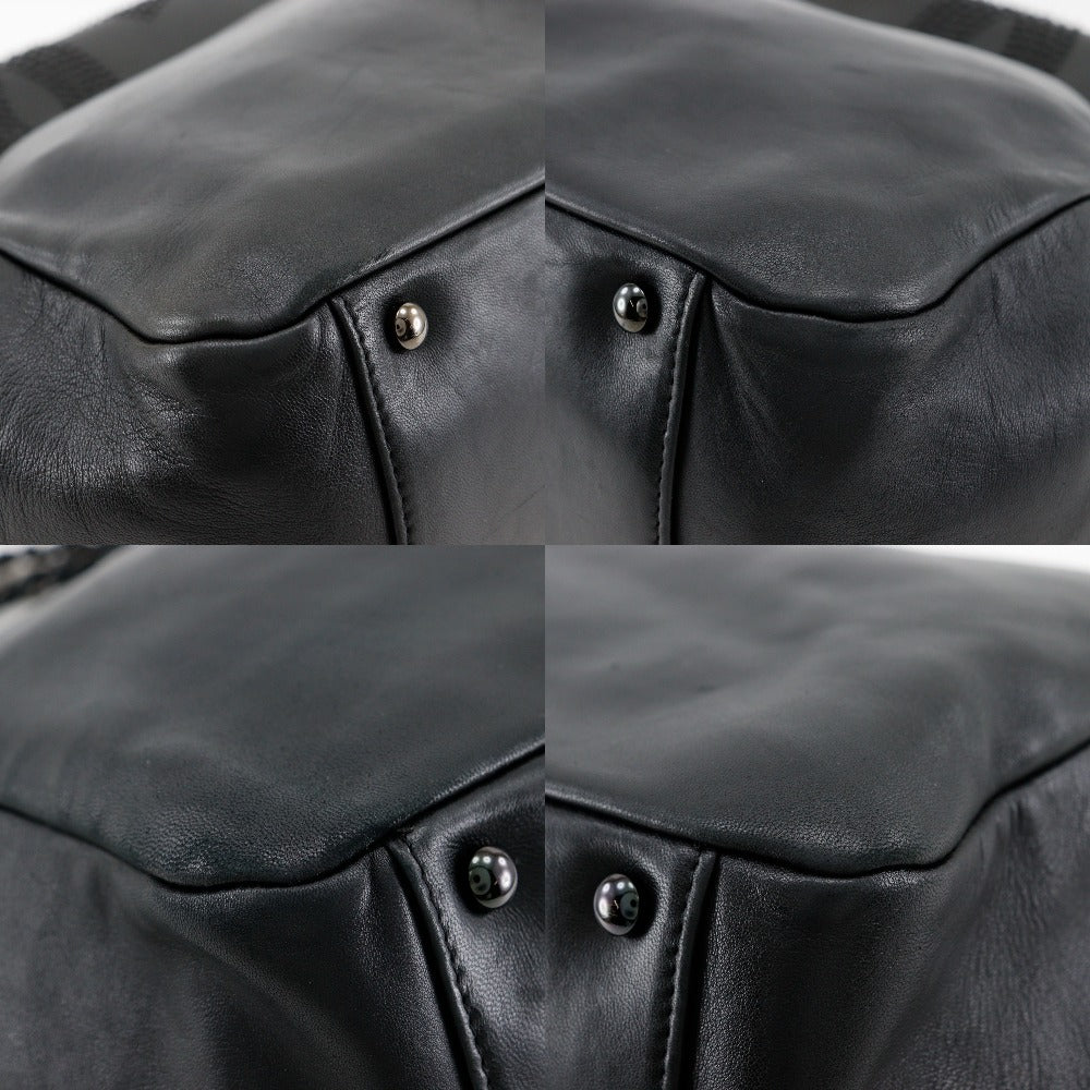 CHANEL Shoulder Bag lambskin black Studs COCO Mark WChainShoulder