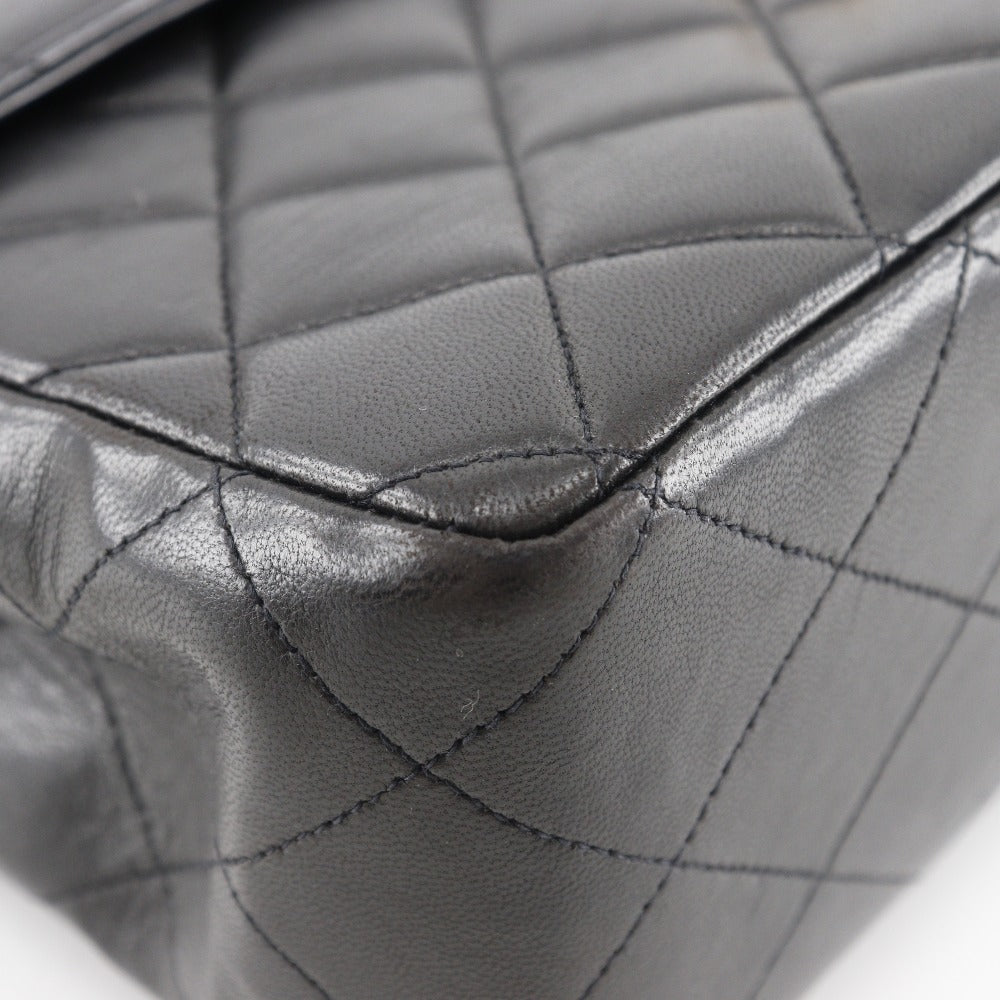 CHANEL Shoulder Bag lambskin black Double chain Deca Trasse