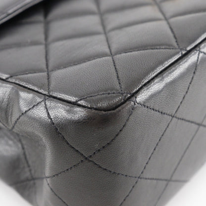 CHANEL Shoulder Bag lambskin black Double chain Deca Trasse