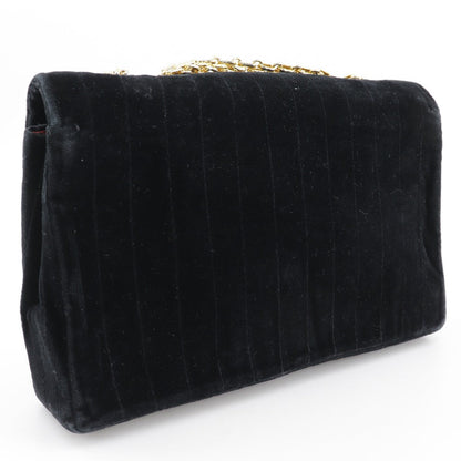 CHANEL Shoulder Bag Velor black Mademoiselle ChainShoulder