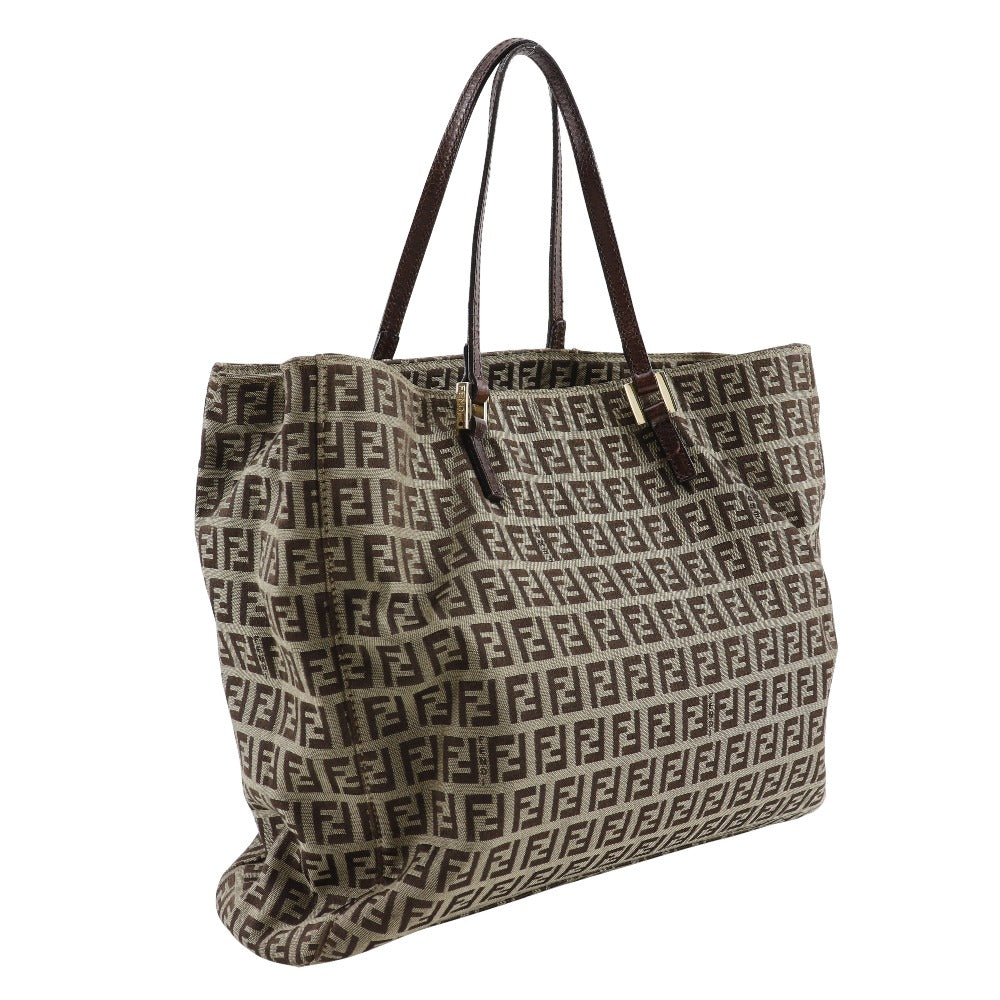 FENDI Handbag 8BH132 Nylon canvas Brown Zucchino Women