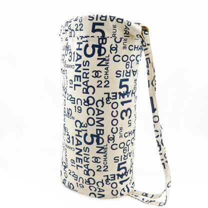 CHANEL Shoulder Bag cotton White logo Bysy line Beach bag Women