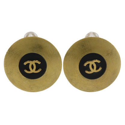 CHANEL Earring Plated Gold gold round COCO Mark Women