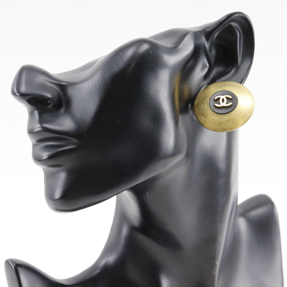 CHANEL Earring Plated Gold gold round COCO Mark Women