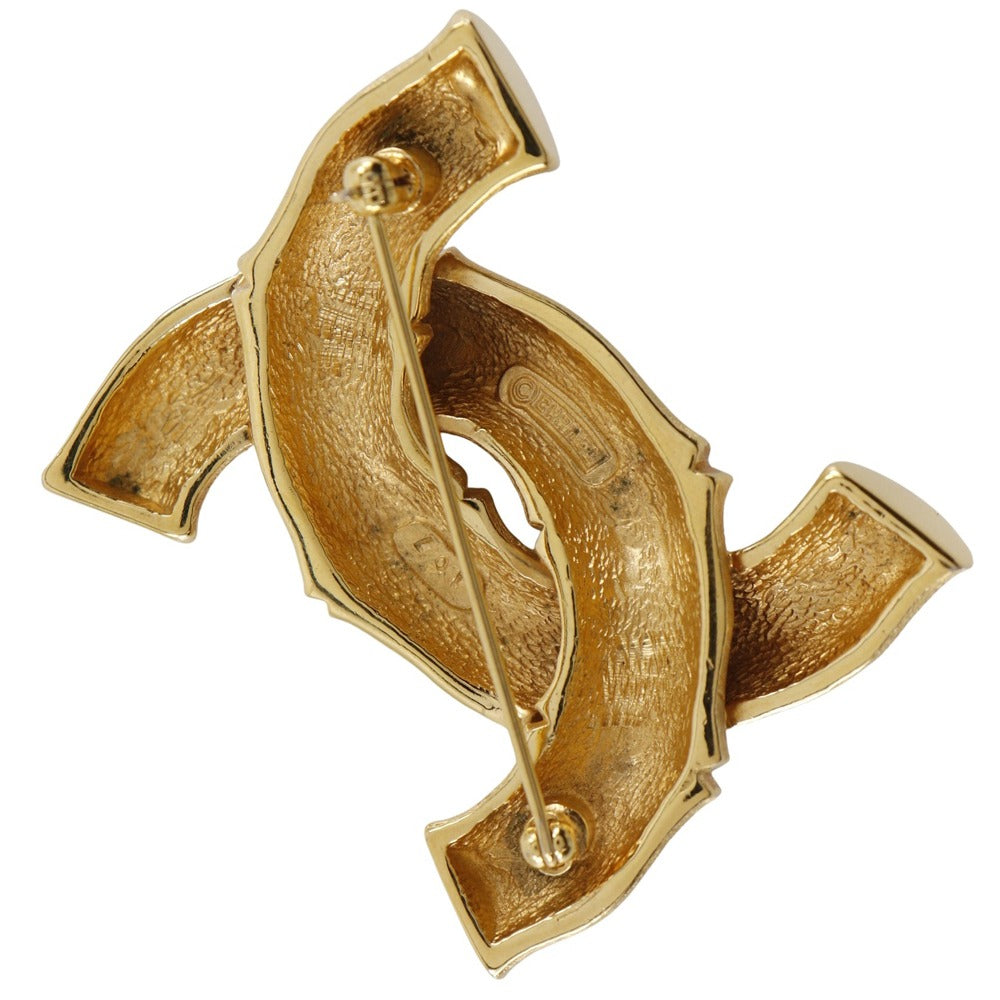 CHANEL Brooch Plated Gold gold vintage Bamboo COCO Mark Women