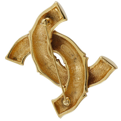 CHANEL Brooch Plated Gold gold vintage Bamboo COCO Mark Women