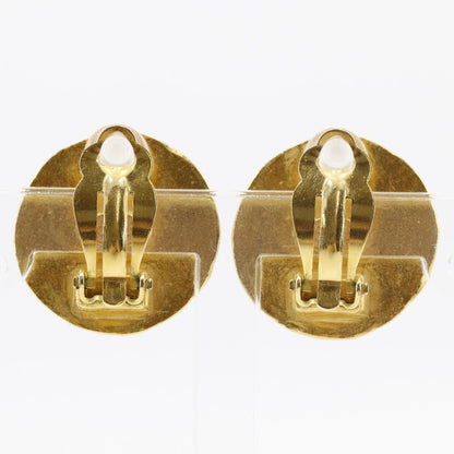 CHANEL Earring Plated Gold, Faux Pearl gold vintage Triple COCO Mark Women