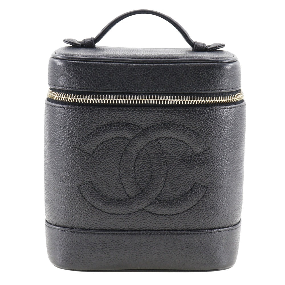 CHANEL Handbag A01998 Caviar skin black Vanity Women