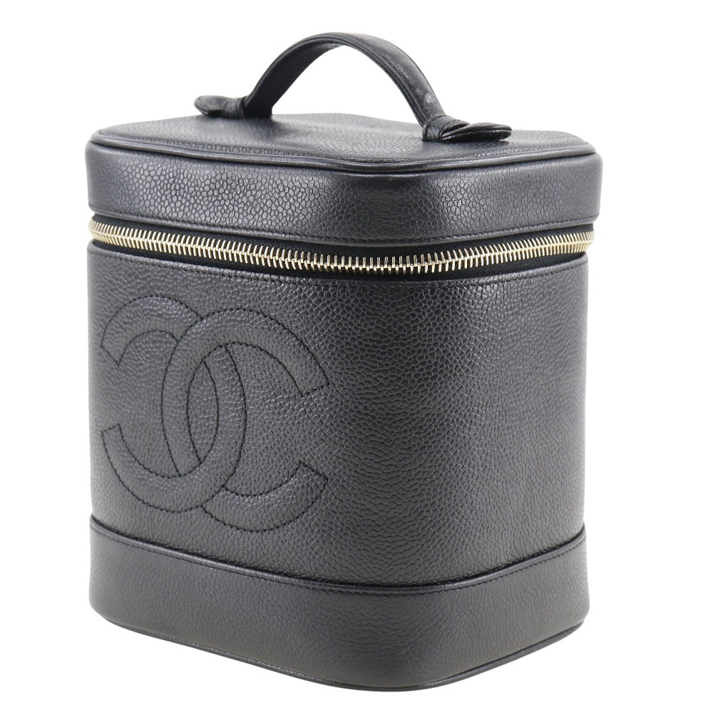 CHANEL Handbag A01998 Caviar skin black Vanity Women