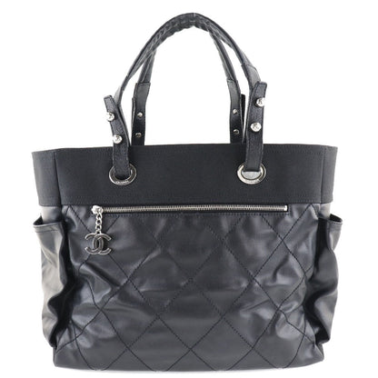 CHANEL Tote Bag A34210 PVC black Paris Biarritz GM Women