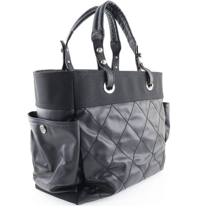 CHANEL Tote Bag A34210 PVC black Paris Biarritz GM Women