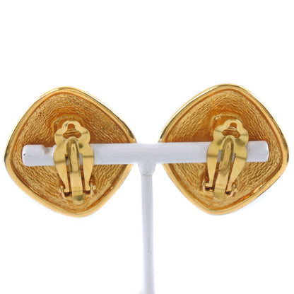 CHANEL Earring Plated Gold gold vintage Rhombus COCO Mark Women