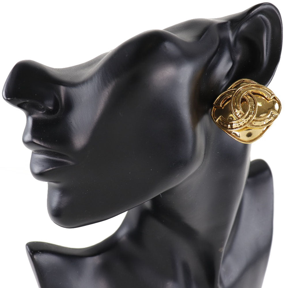 CHANEL Earring Plated Gold gold vintage COCO Mark Women