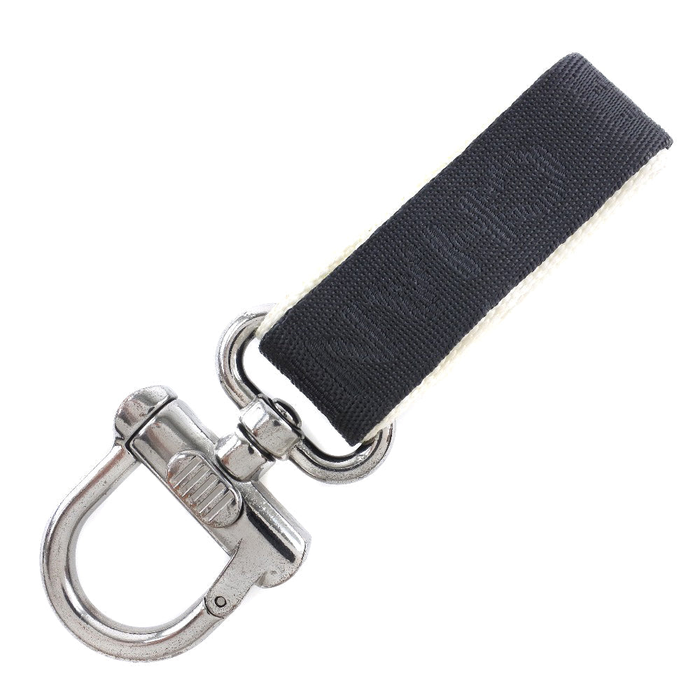 CHANEL key ring Nylon canvas, metal Black / white Bag charm Sports line COCO Mark unisex(Unisex)