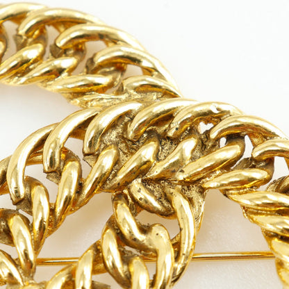 CHANEL Brooch Plated Gold black ChainCOCO Mark Women