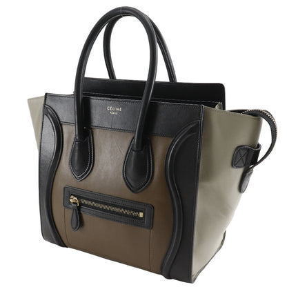 CELINE Handbag Calfskin Brown Luggage micro shopper Women