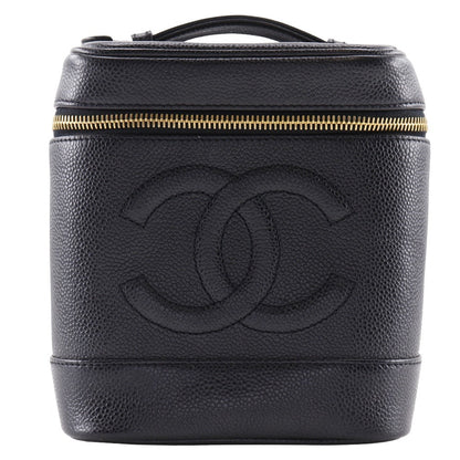 CHANEL Pouch A01998 Caviar skin black Handbag COCO Mark Vanity Women