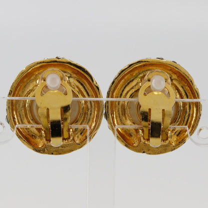 CHANEL Earring Plated Gold, Faux Pearl, Rhinestone gold vintage Women