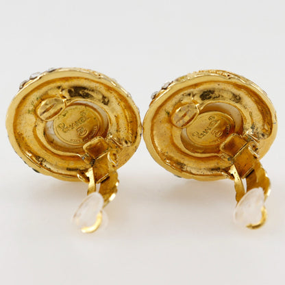 CHANEL Earring Plated Gold, Faux Pearl, Rhinestone gold vintage Women