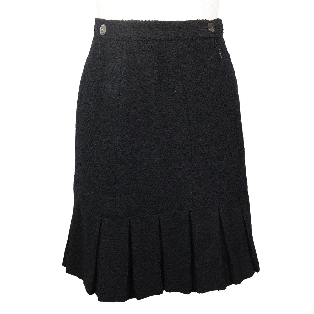 CHANEL skirt P09451V05945 97A Wool, Nylon black Pleated skirt Women 34