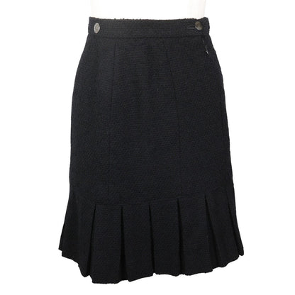 CHANEL skirt P09451V05945 97A Wool, Nylon black Pleated skirt Women 34