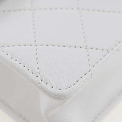 CHANEL Shoulder Bag AS0584 lambskin White Matrasse