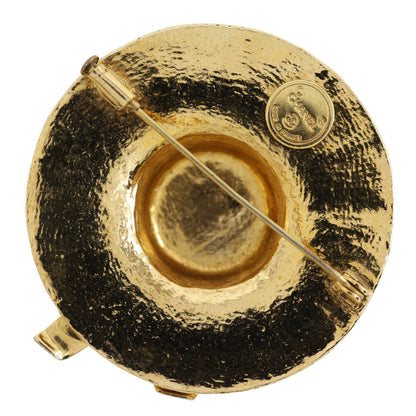 CHANEL Brooch Plated Gold gold Straw hat Women