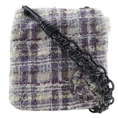 CHANEL Shoulder Bag tweed purple Women