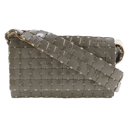 CHANEL Shoulder Bag Plastic, Canvas gray Puzzle Shoulder Women