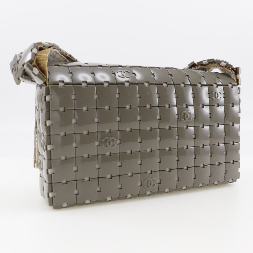 CHANEL Shoulder Bag Plastic, Canvas gray Puzzle Shoulder Women