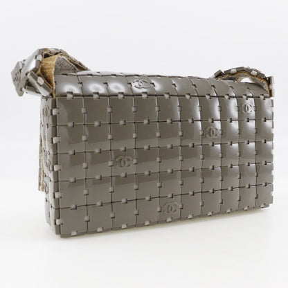 CHANEL Shoulder Bag Plastic, Canvas gray Puzzle Shoulder Women
